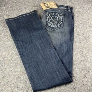 Vintage Truck Jeans Women's 13 Blue Denim Distressed Bootcut Y2K USA Used